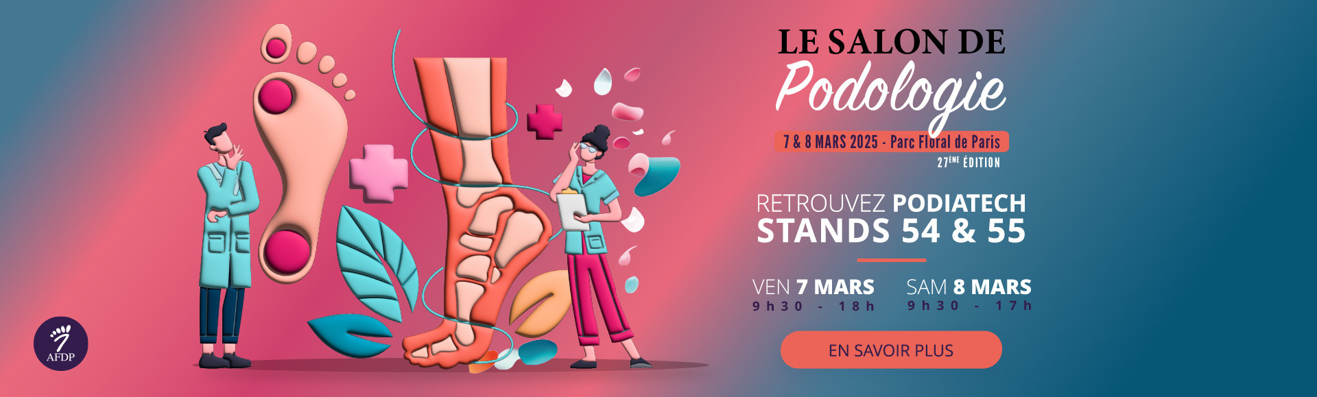 Nous serons présent au salon de la podologie le 8 et 9 mars